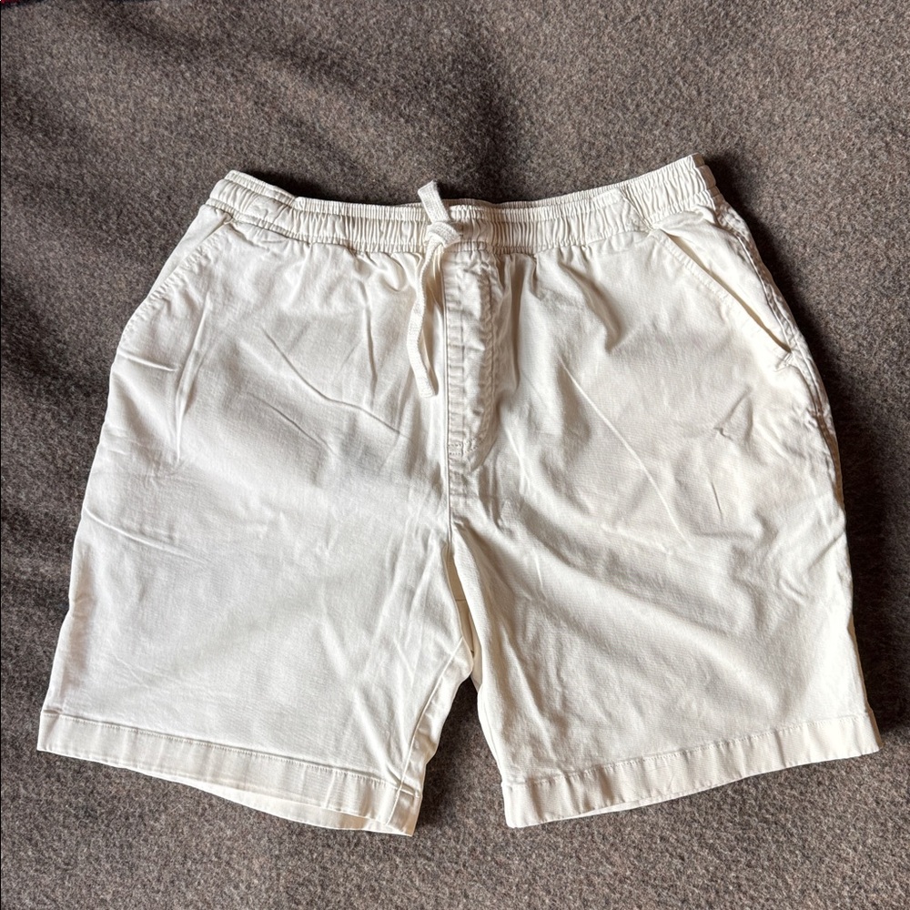 Chubbies 7" Shorts Swim Trunk Mens M Elastic Waist Preppy Chad Frat Boy Ivory